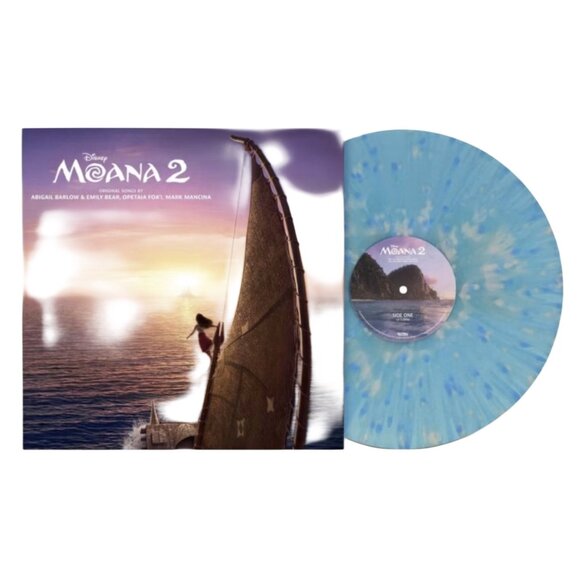 Disney Moana 2 Movie Soundtrack Collectors Exclusive Blue Splatter Vinyl LP NEW! - Picture 9 of 9